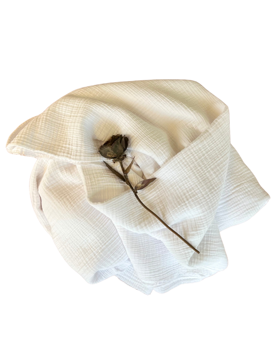 SANCTUM 4-layer gauzed cotton muslin shroud - WHITE