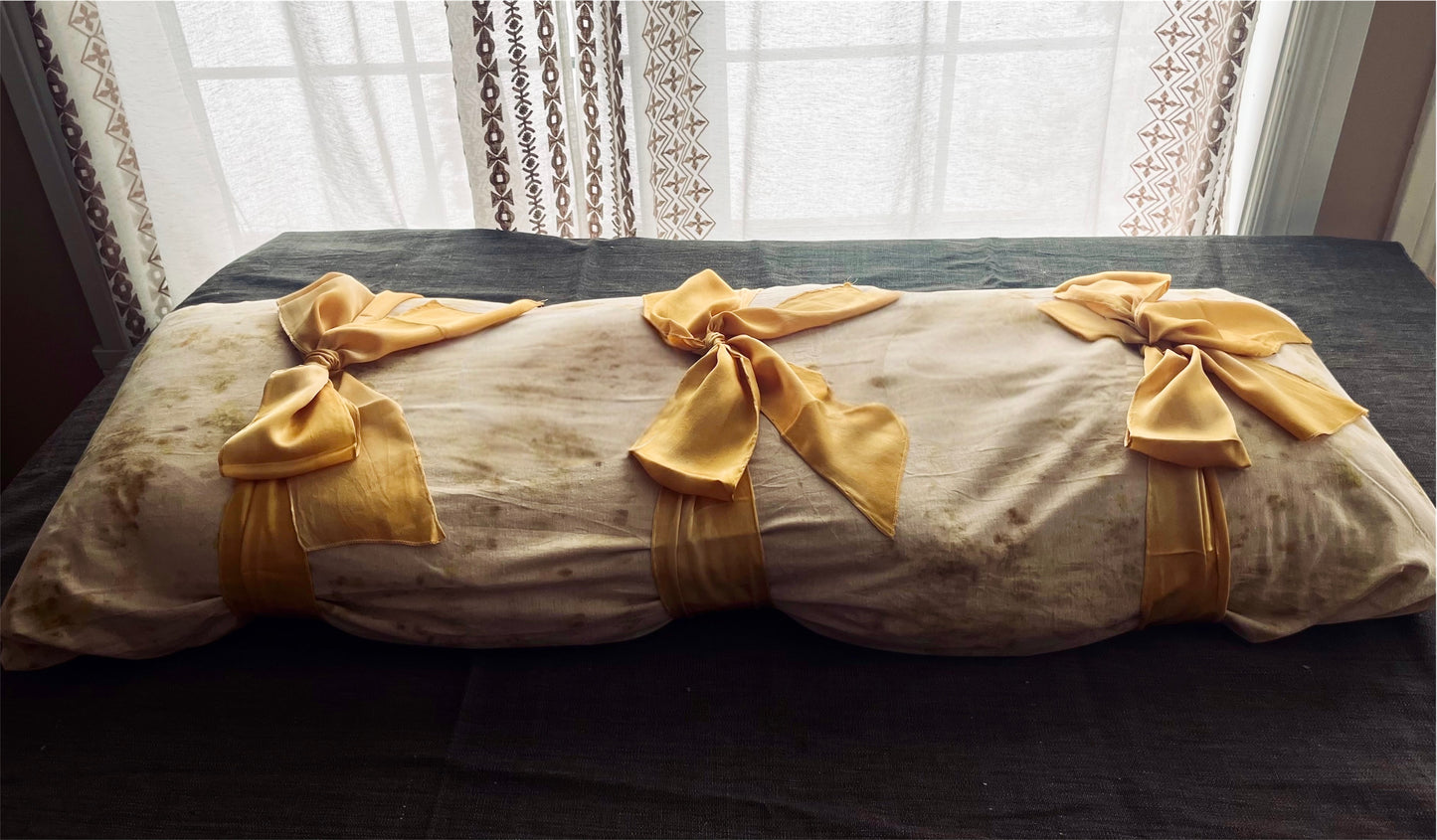 Botanica Burial Shroud – Eco-Dyed Floral Hemp | Sanctum Shrouds
