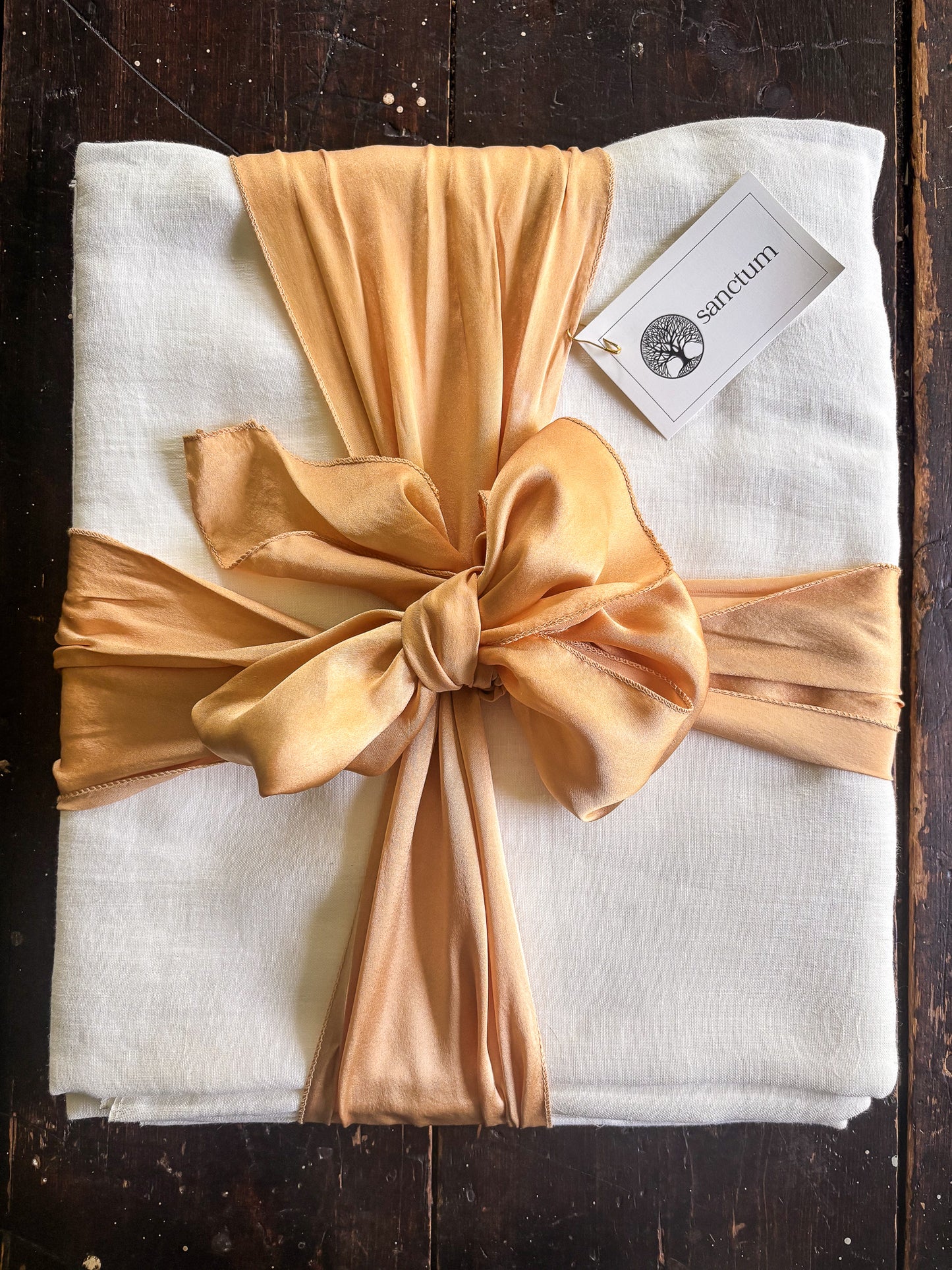 Lino Collection – Cream Gold Linen Burial Shroud | Sanctum Shrouds