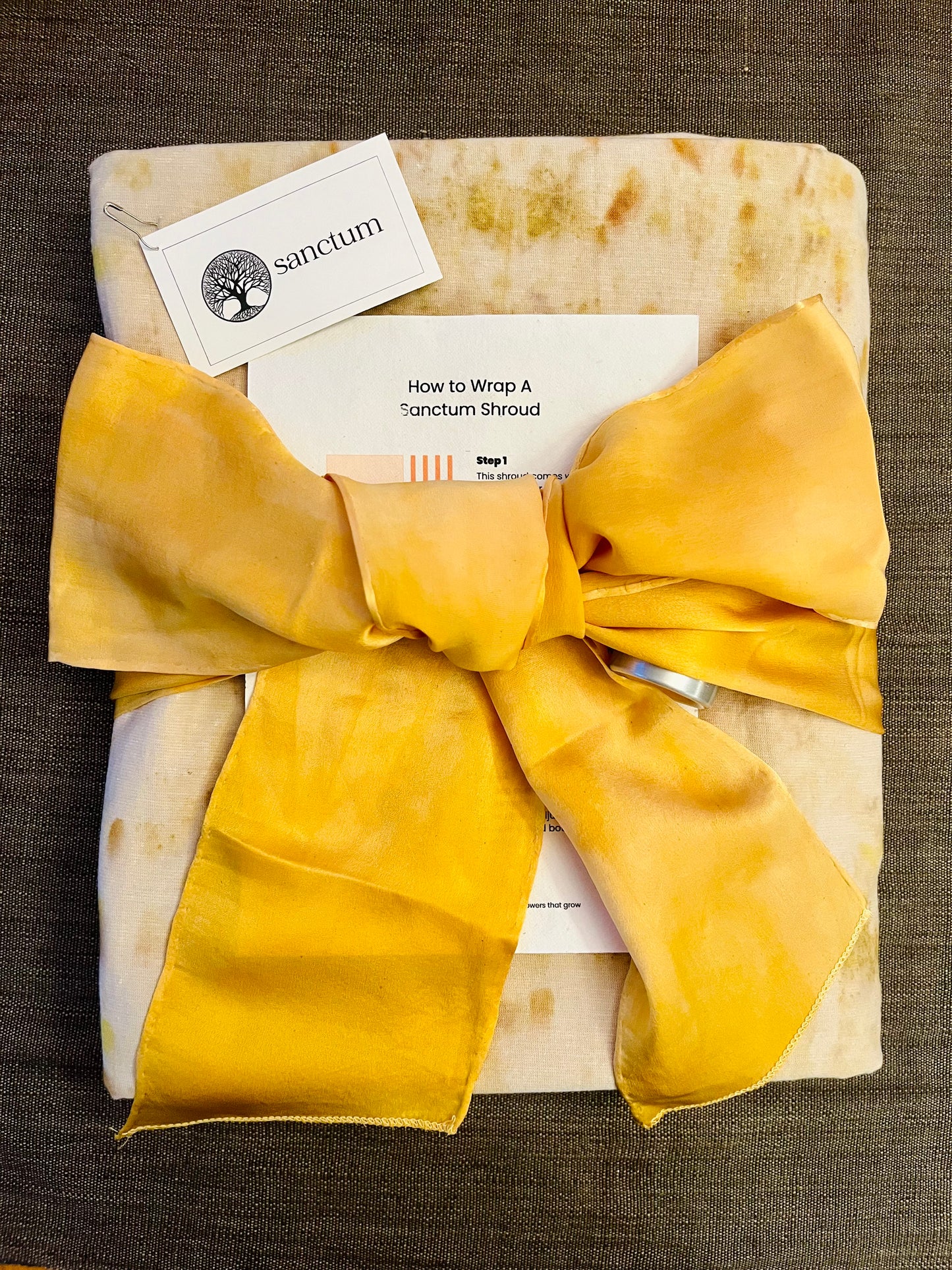 Botanica Burial Shroud – Eco-Dyed Floral Hemp | Sanctum Shrouds