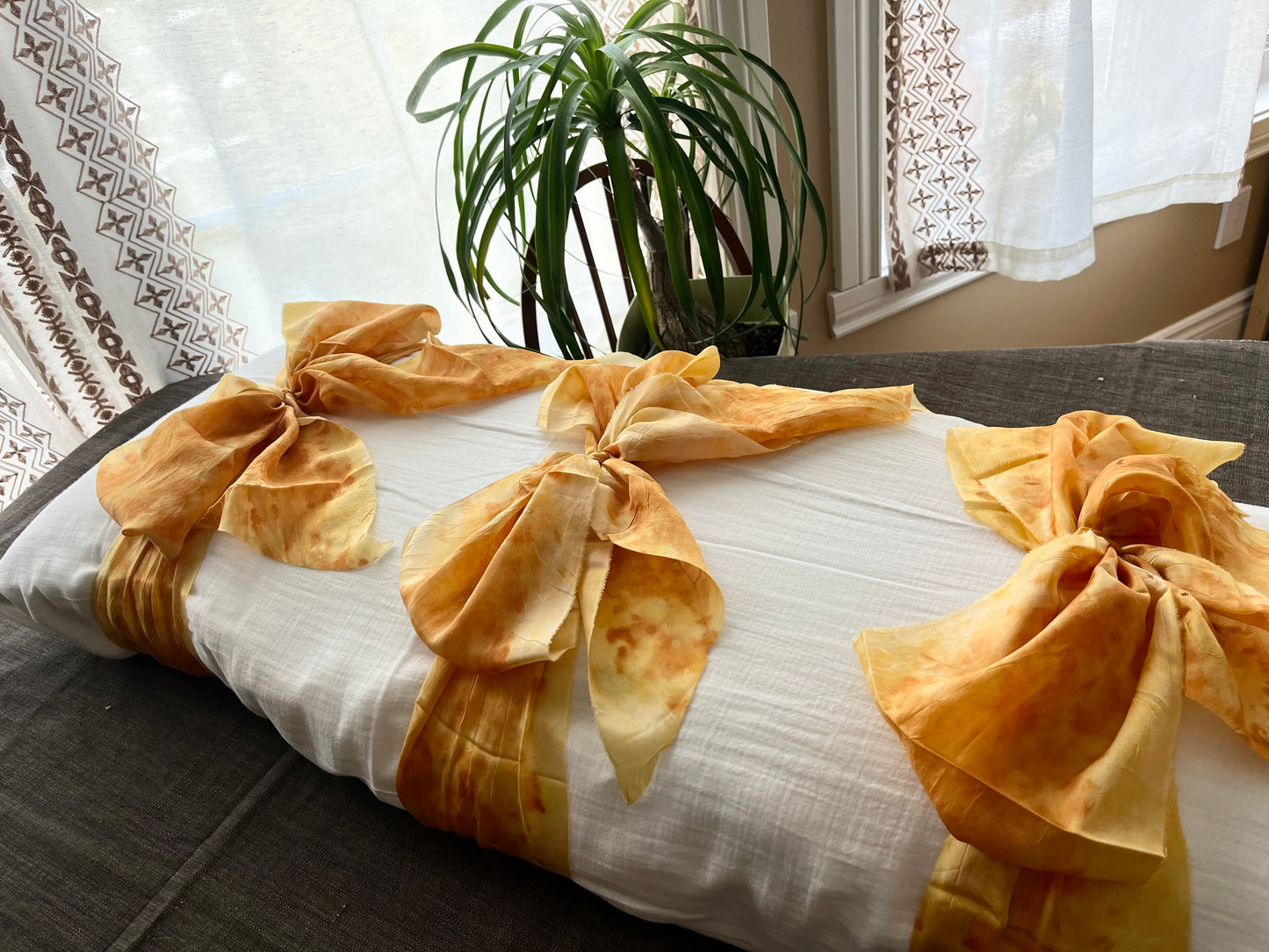 Botanica Collection – Organic Cotton Silk Floral Shroud (Yellow) | Sanctum Shrouds