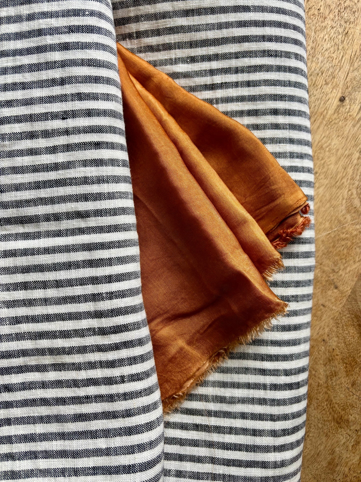 Lino Collection – Black/Cream Striped Linen Burial Shroud | Sanctum Shrouds