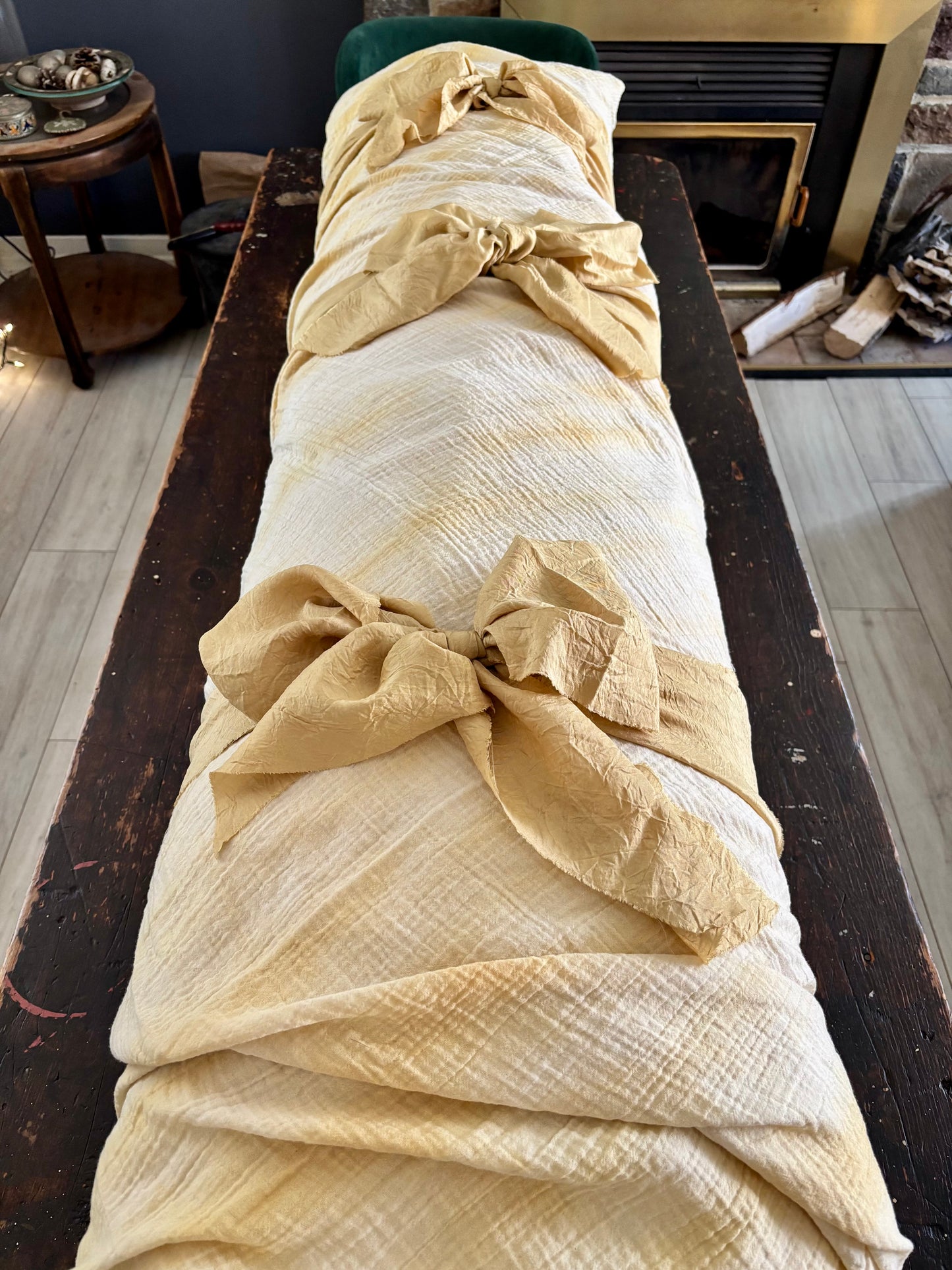 Botanica Collection – Organic Cotton Butterfly Pea & Calendula Shroud | Sanctum Shrouds