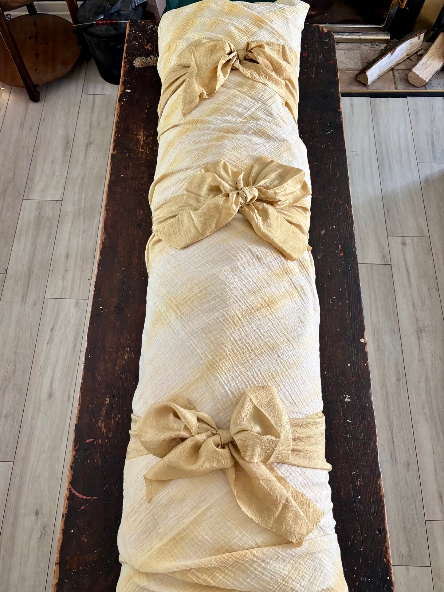 Botanica Collection – Organic Cotton Butterfly Pea & Calendula Shroud | Sanctum Shrouds