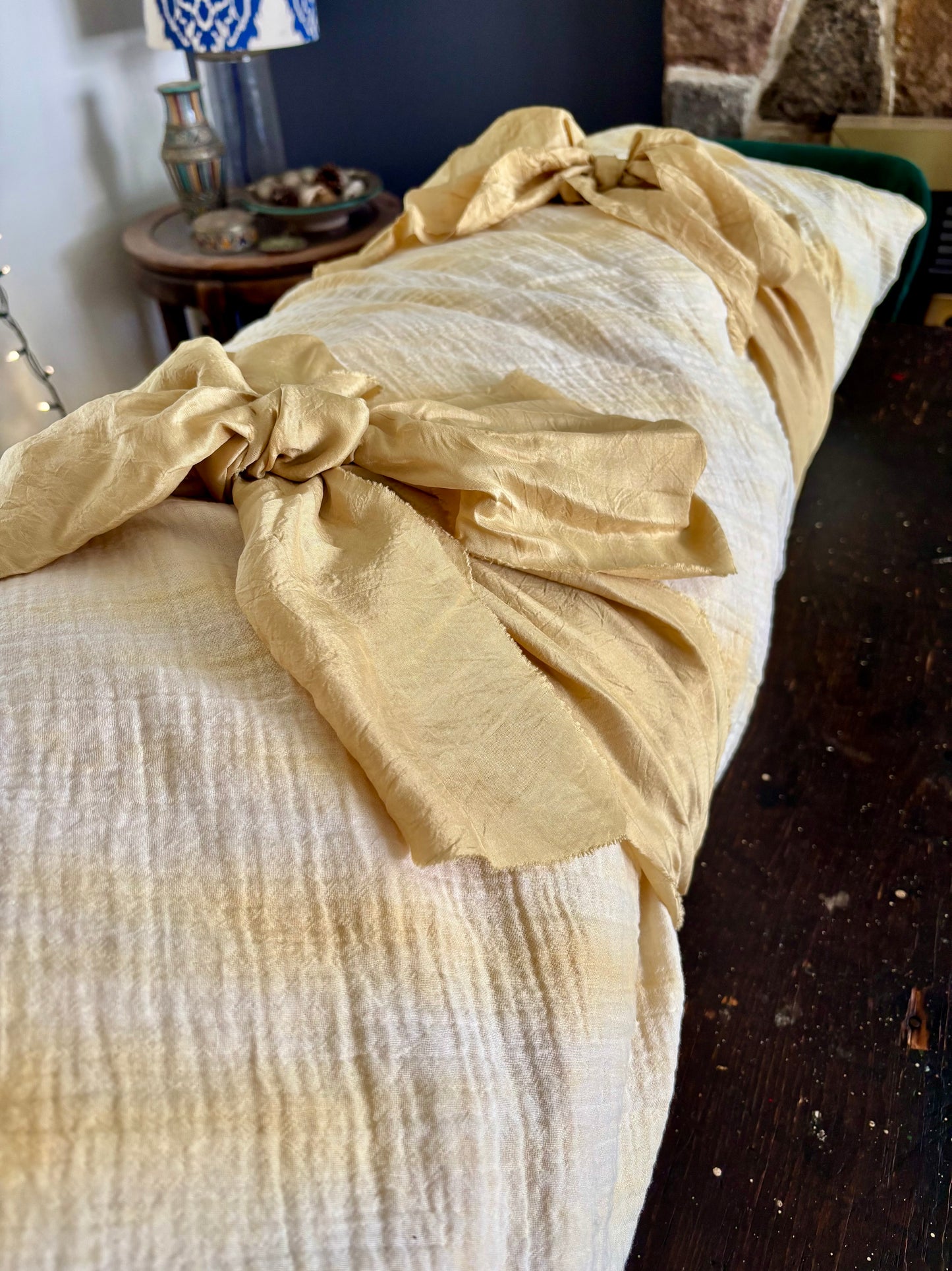 Botanica Collection – Organic Cotton Butterfly Pea & Calendula Shroud | Sanctum Shrouds