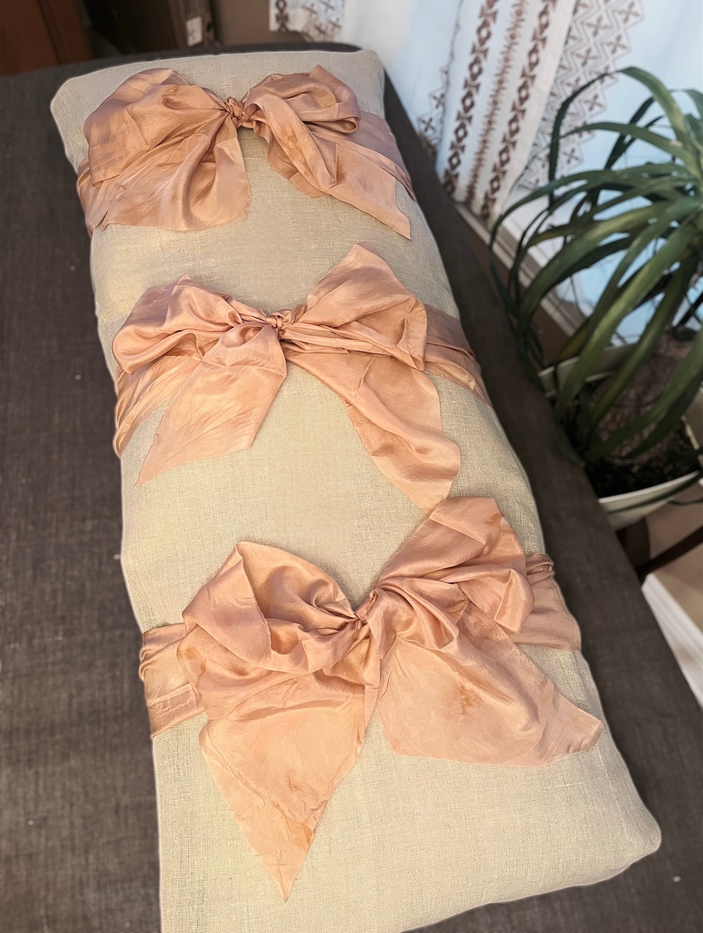 Lino Collection – Stone Linen Pink Silk Burial Shroud | Sanctum Shrouds