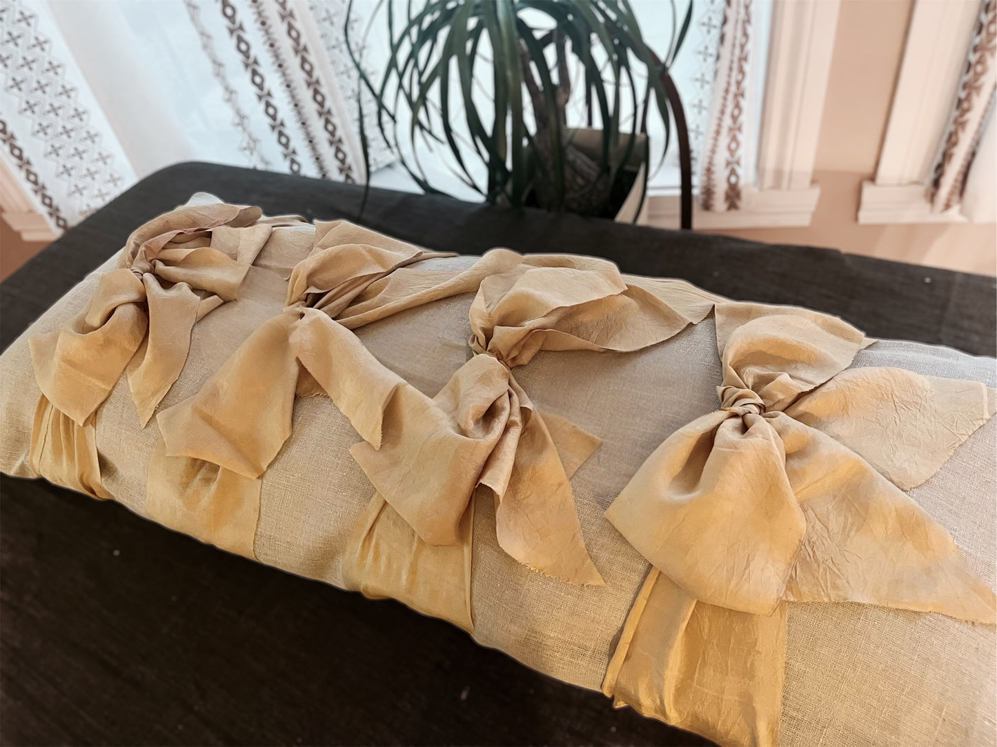 Lino Collection – Stone Linen Peach Silk Burial Shroud | Sanctum Shrouds