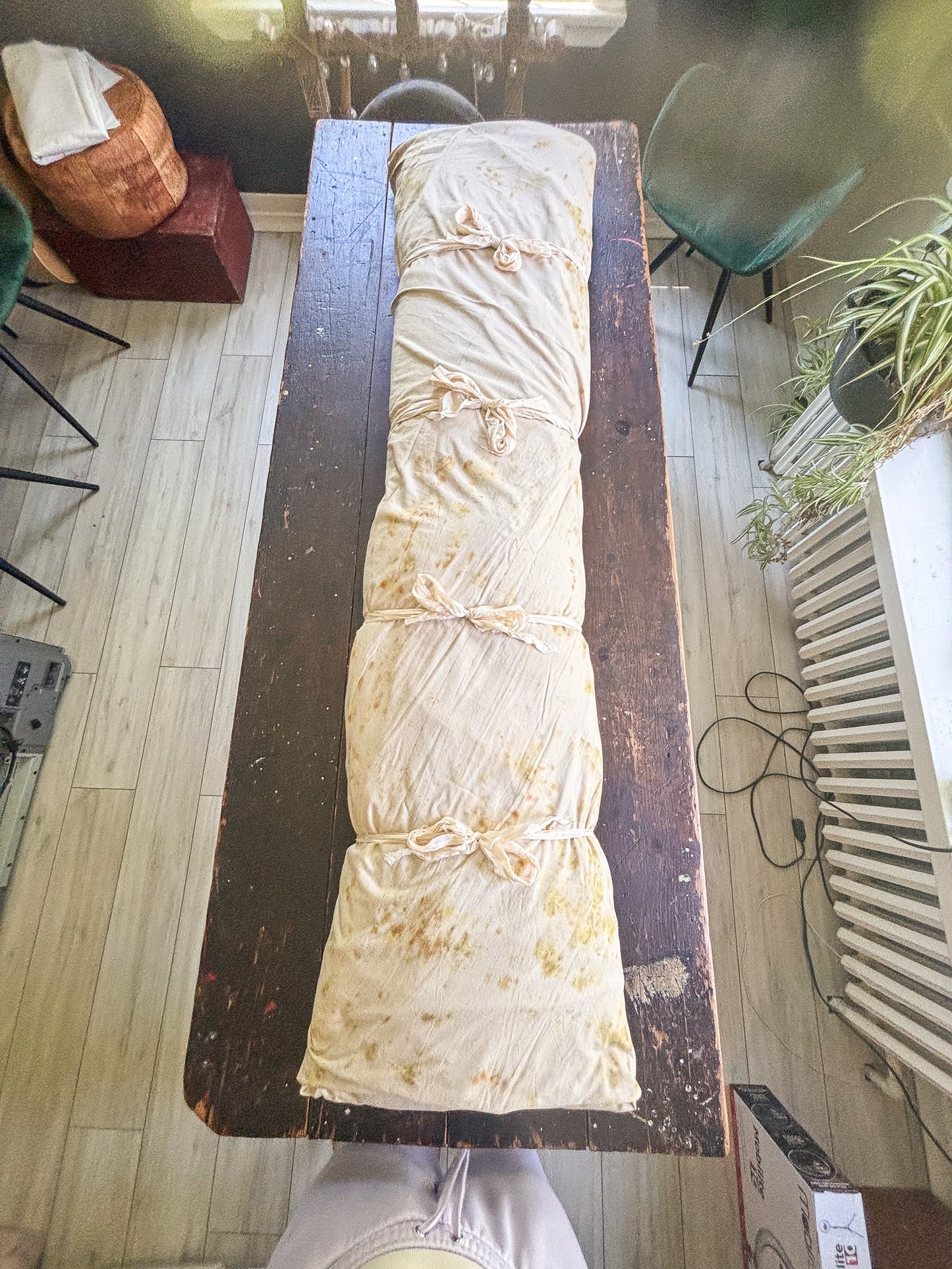 Botanica Burial Shroud – Eco-Dyed Floral Hemp | Sanctum Shrouds