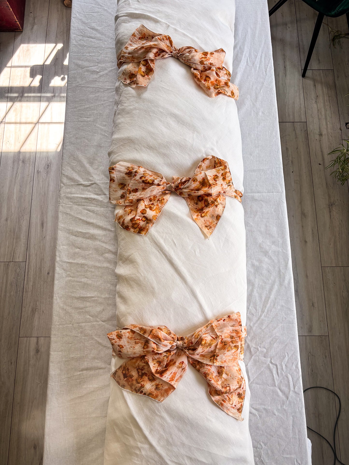 Lino Collection – Cream Floral Linen Burial Shroud | Sanctum Shrouds