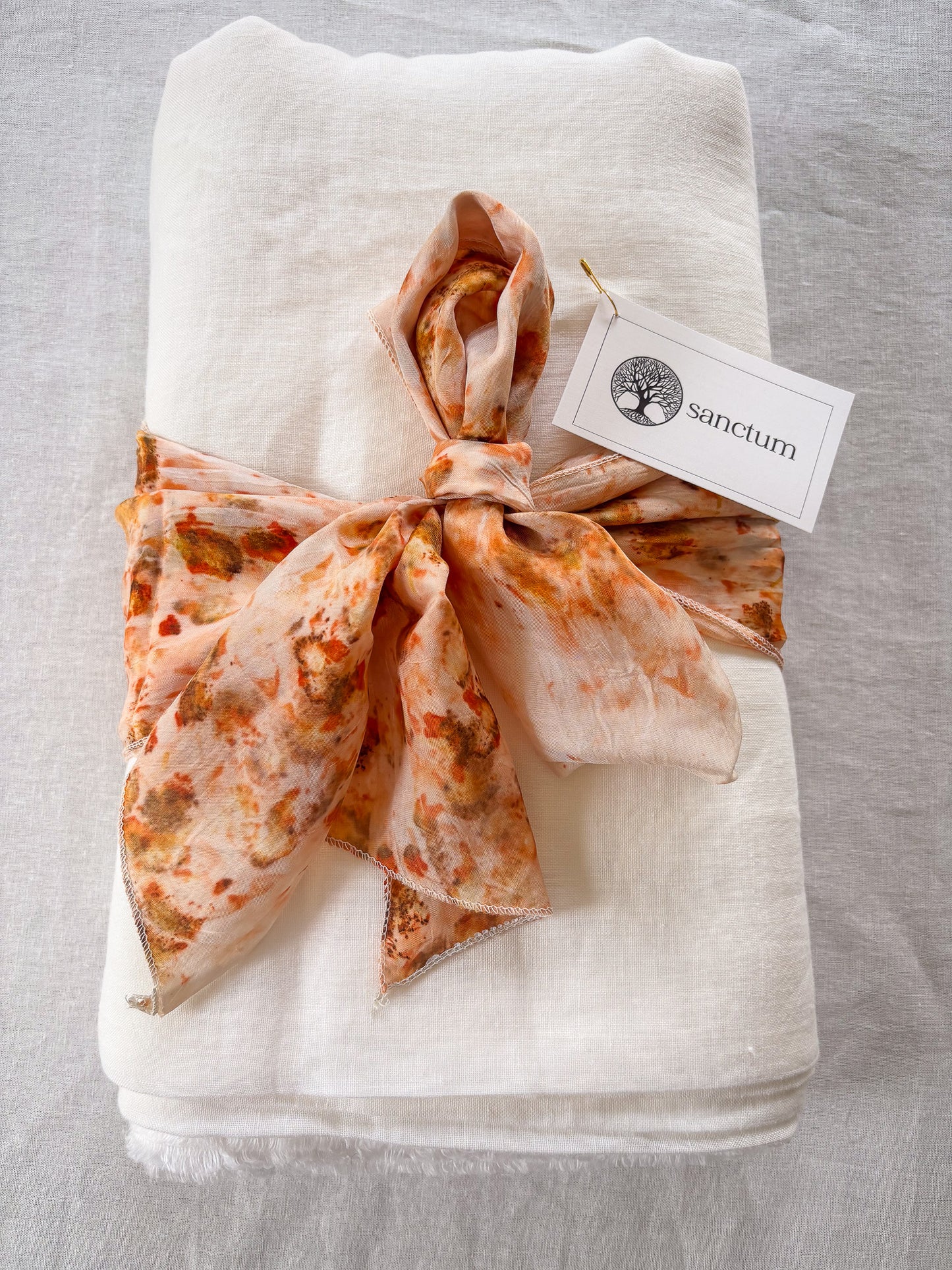 Lino Collection – Cream Floral Linen Burial Shroud | Sanctum Shrouds