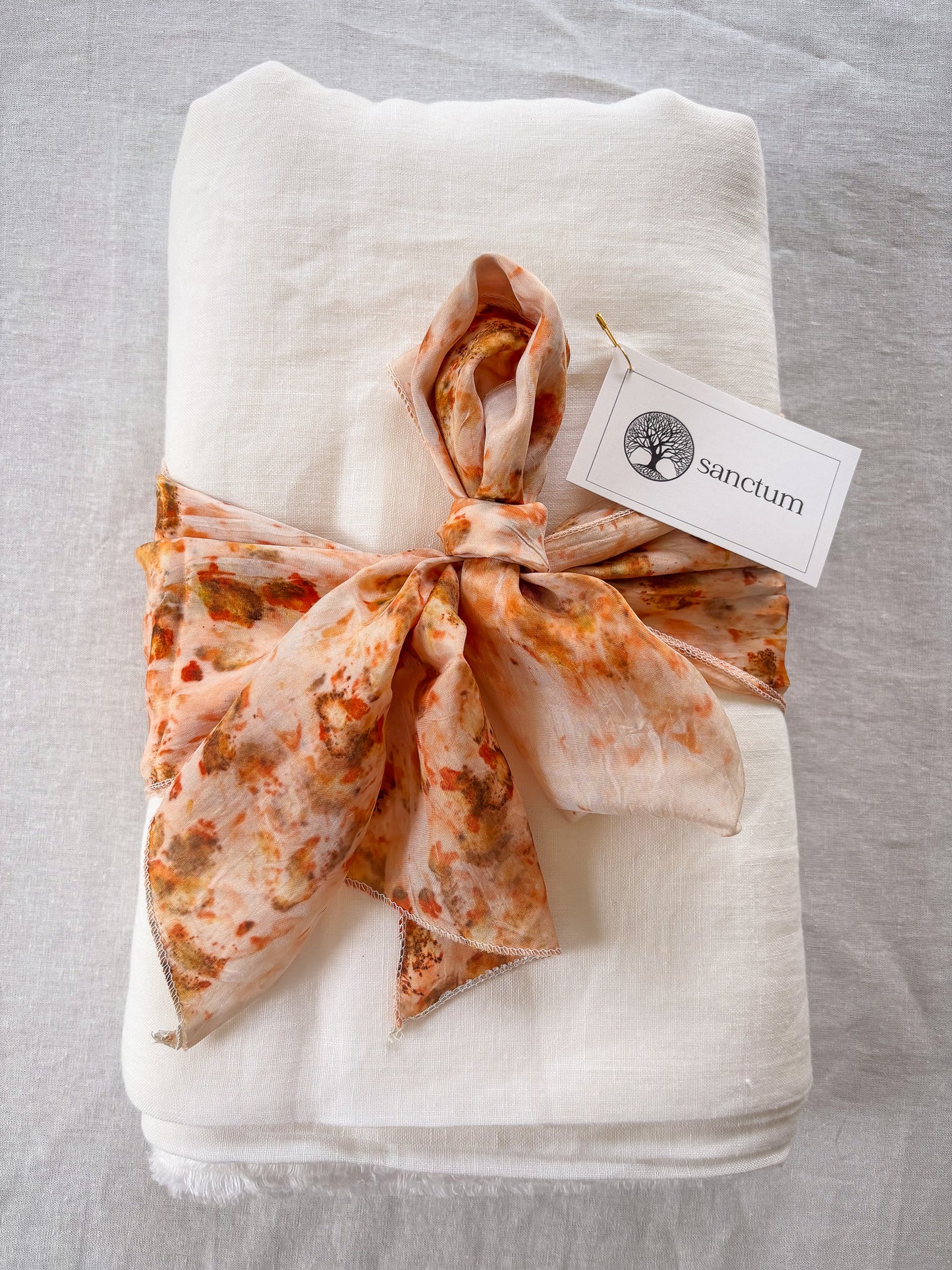 Lino Collection – Cream Floral Linen Burial Shroud | Sanctum Shrouds