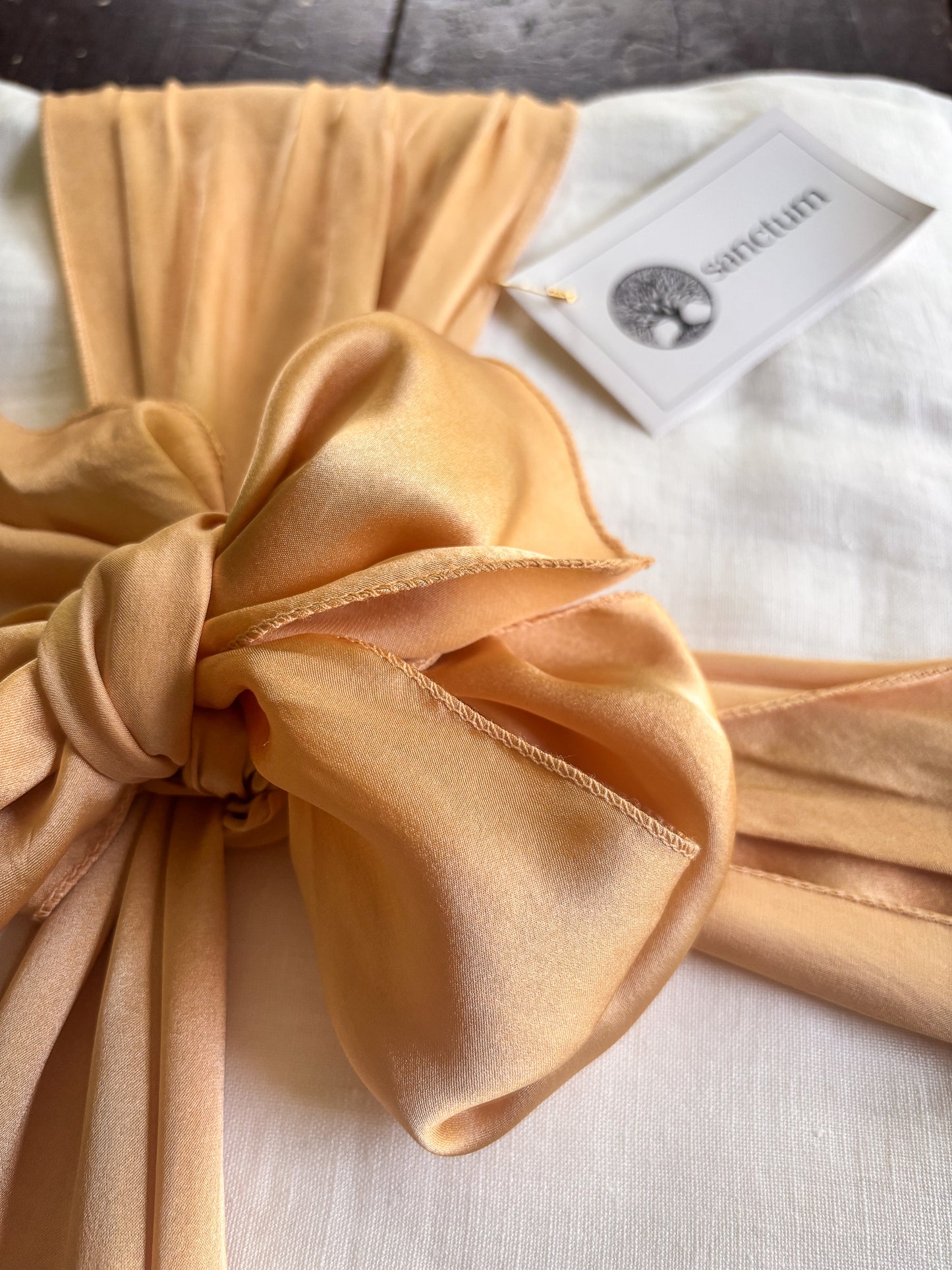 Lino Collection – Cream Gold Linen Burial Shroud | Sanctum Shrouds