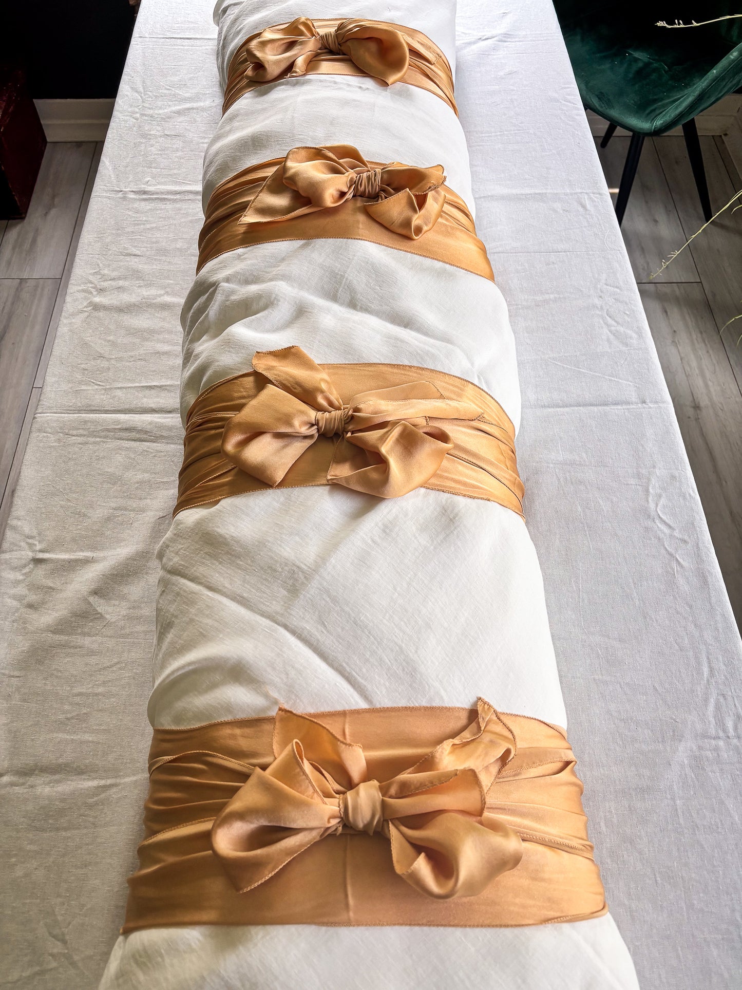 Lino Collection – Cream Gold Linen Burial Shroud | Sanctum Shrouds