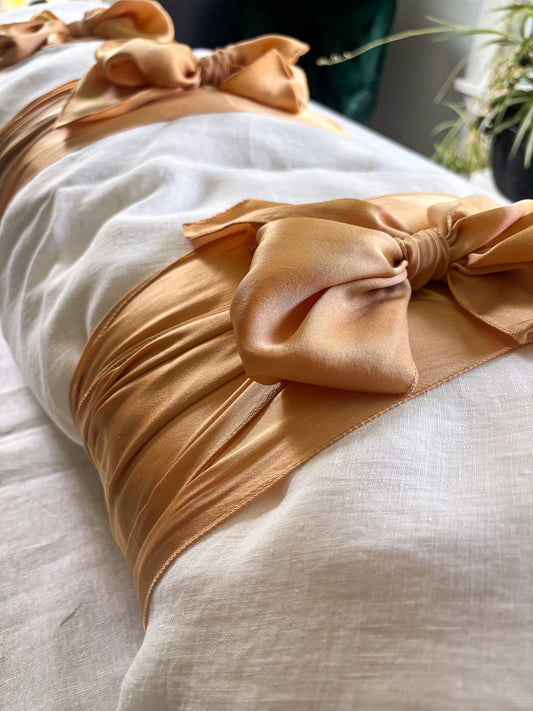 Lino Collection – Cream Gold Linen Burial Shroud | Sanctum Shrouds