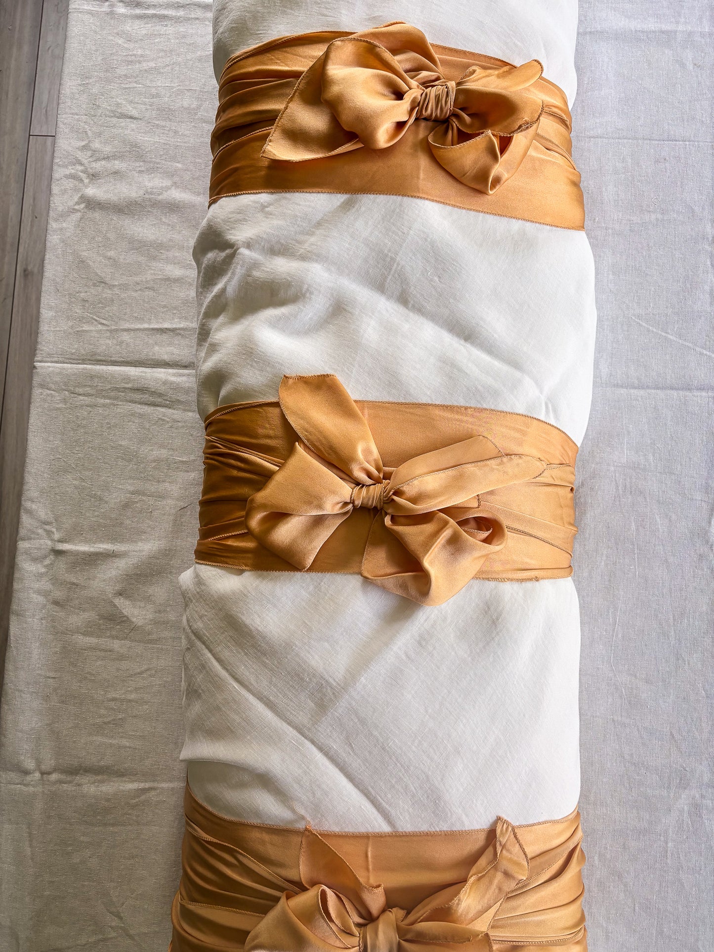 Lino Collection – Cream Gold Linen Burial Shroud | Sanctum Shrouds