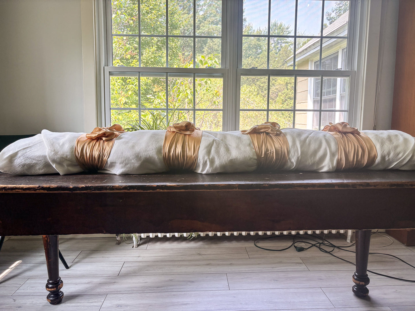 Lino Collection – Cream Gold Linen Burial Shroud | Sanctum Shrouds