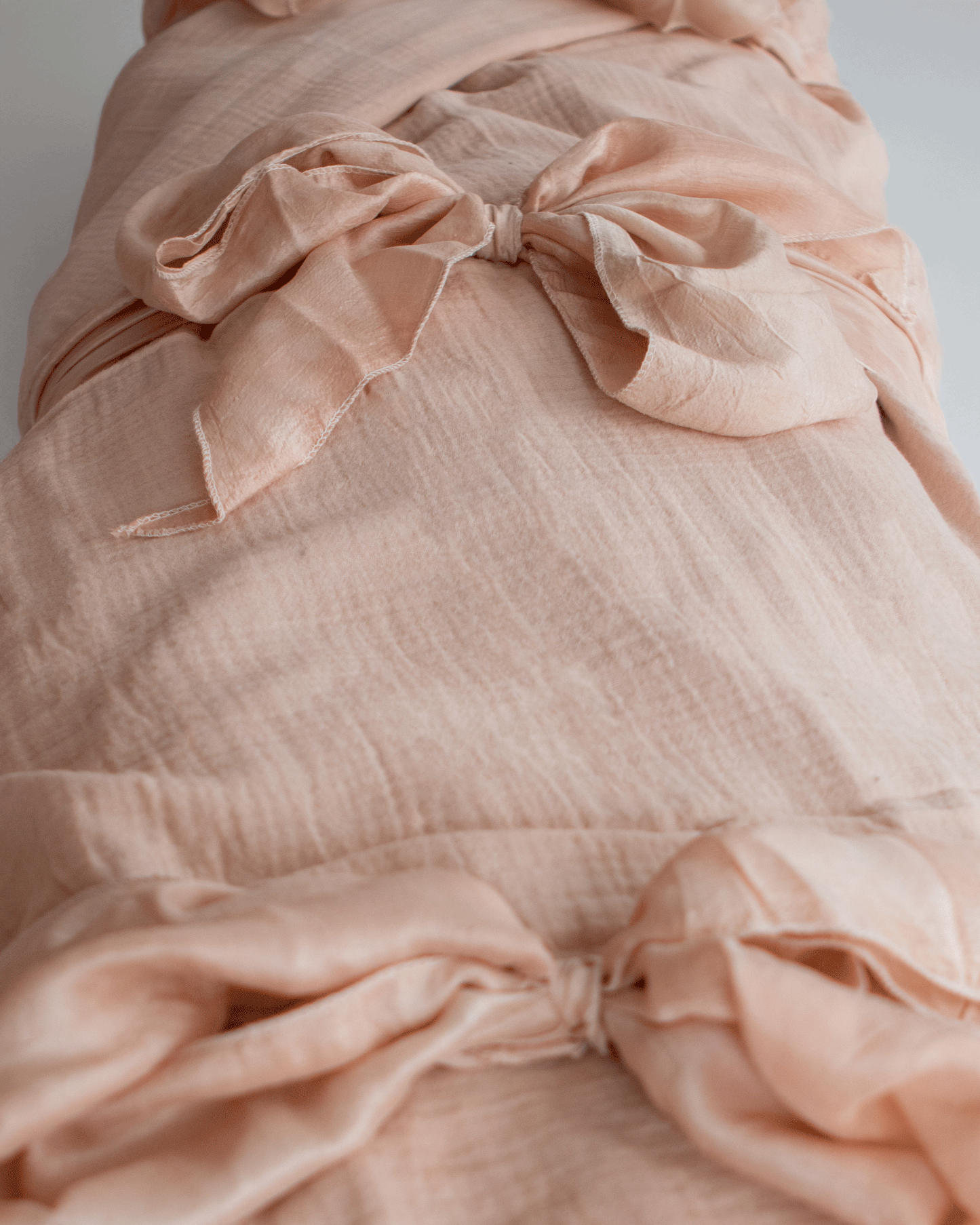 SANCTUM two-layer gauzed cotton muslin shroud - ONION SKIN (PINK)