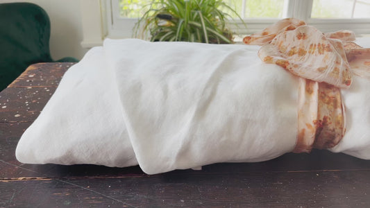 Lino Collection – Cream Floral Linen Burial Shroud | Sanctum Shrouds